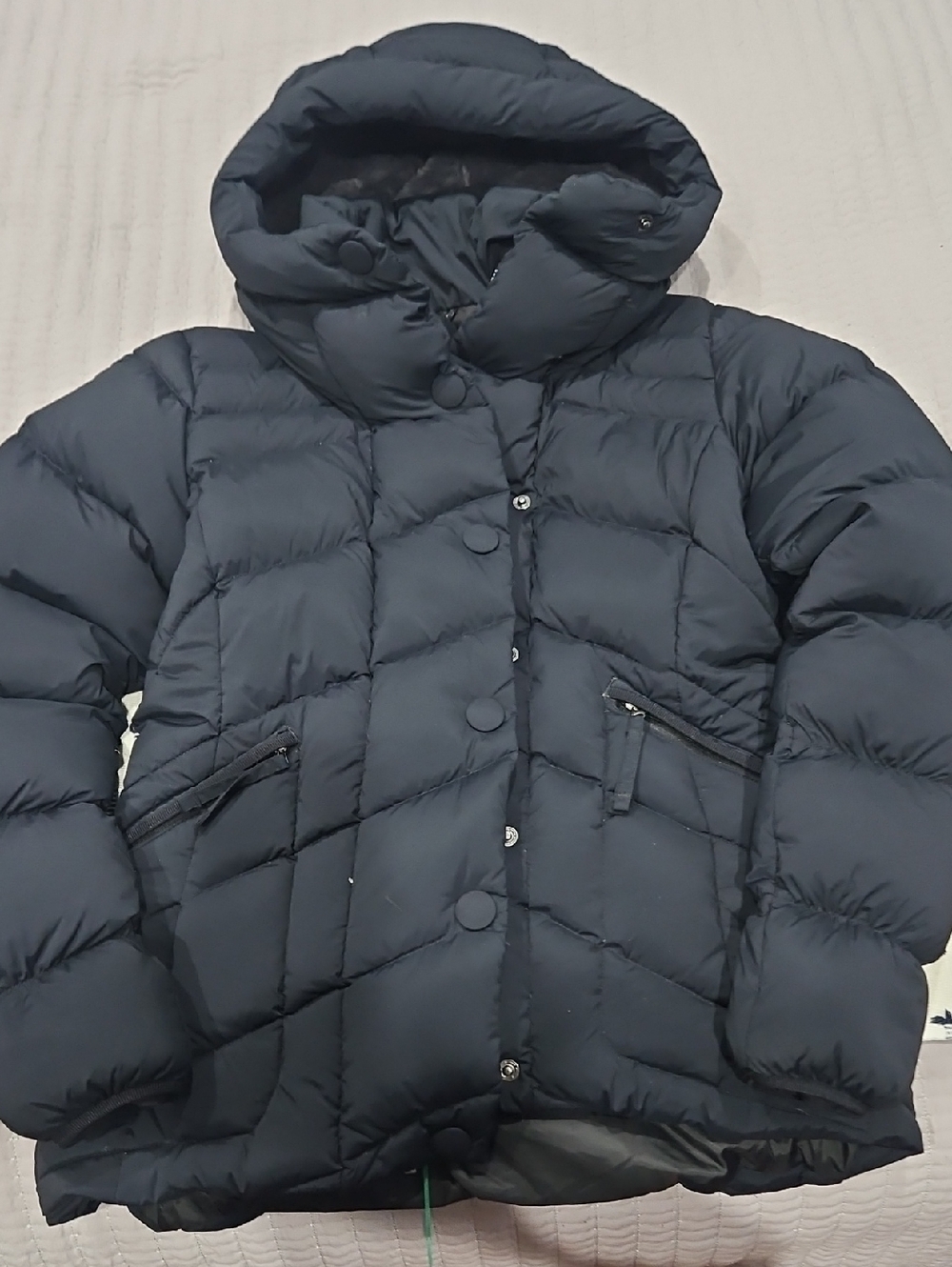 Columbia Women's Navy Black Quilted Puffer Jacket with Hood